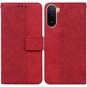 Flip Πορτοφόλι από Συνθετικό Δέρμα (PU) για Xiaomi Redmi A7 Pro σε Κόκκινο — 2 θήκες καρτών, βάση stand & λουράκι καρπού για καθημερινή χρήση.
