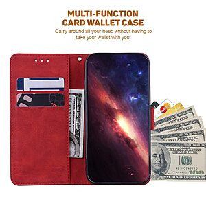 Θήκη Xiaomi Redmi A7 Pro - OEM - Flip Πορτοφόλι από Συνθετικό Δέρμα (PU) με TPU - Κόκκινο - Wallet/Stand/Λουράκι — εικόνα 2