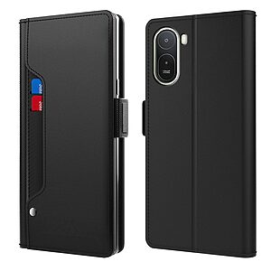 Flip Θήκη από Συνθετικό Δέρμα (PU) με TPU για Xiaomi Redmi A7 Pro (OEM) σε Μαύρο — θήκες καρτών, καθρέφτης & βάση στήριξης για hands-free χρήση.