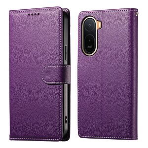 Flip Πορτοφόλι από Συνθετικό Δέρμα (PU) για Xiaomi Redmi A7 Pro (OEM) σε Μωβ — θήκες καρτών, βάση στήριξης & λουράκι καρπού για καθημερινή ευκολία.