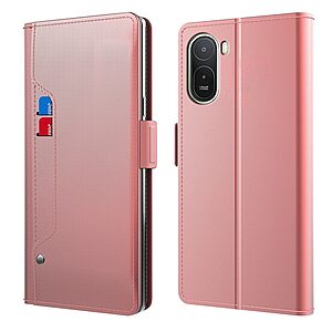 Flip Θήκη από Συνθετικό Δέρμα (PU) με TPU για Xiaomi Redmi A7 Pro (OEM) σε Ροζ Χρυσό — θήκες καρτών, καθρέφτης & βάση στήριξης για hands-free χρήση.