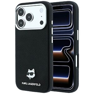 Karl Lagerfeld Grained Choupette Head Metal MagSafe Case for iPhone 18 Pro / 17 Pro – Black – Θήκη Προστασίας για iPhone 18 Pro / 17 Pro σε Μαύρο Χρώμα