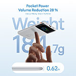 Power Bank VEGER W1211A Fuerza 10 Slim 10000mAh 20W Smart Digital Color Screen με Ενσωματωμένα Καλώδια USB-C & Lightning λευκό - Εικόνα 4