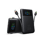 Power Bank VEGER W1211A Fuerza 10 Slim 10000mAh 20W Smart Digital Color Screen με Ενσωματωμένα Καλώδια USB-C & Lightning μαύρο - Εικόνα 2