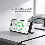 Καλώδιο Mad Mask Hybrid USB-A σε USB-C 65W με Βάση Stand 2 σε 1 Μαύρο - Εικόνα 2