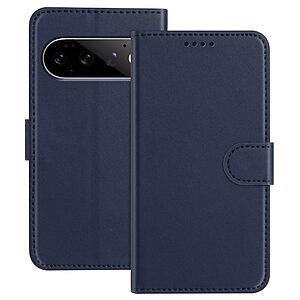 Flip Πορτοφόλι PU με TPU για Google Pixel 11 Pro 5G / 11 5G (OEM) σε Μπλε — 3 θήκες καρτών, stand & λουράκι για καθημερινή προστασία.