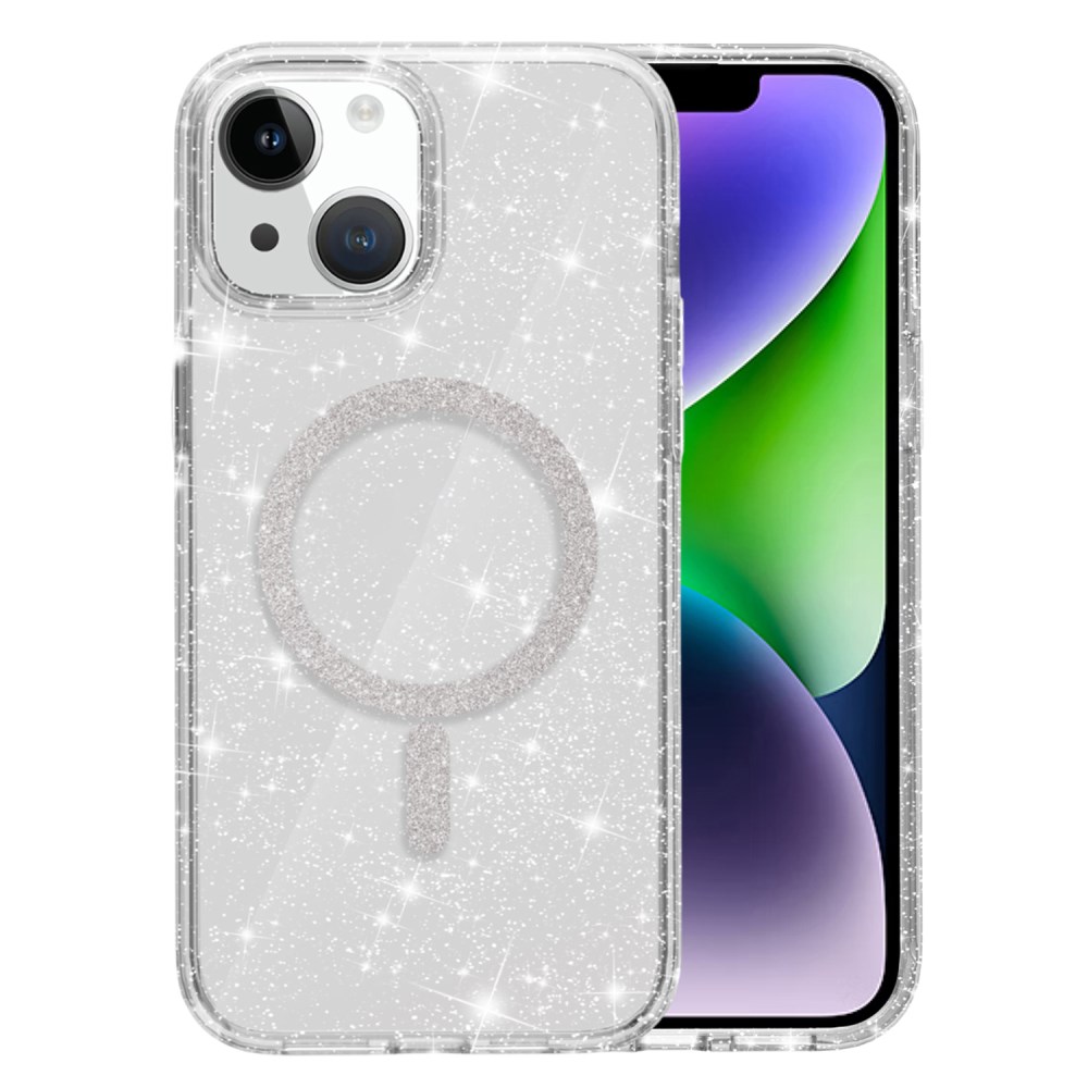 Θήκη iPhone 14 / 13 - OEM - Σκληρή Πλάτη PC+TPU - Λευκό - MagSafe/Stand Σκληρή Πλάτη PC+TPU για iPhone 14 / 13 (OEM) σε Λευκό με MagSafe — glitter σχέδιο, περιστρεφόμενο stand & προστασία από πτώσεις.