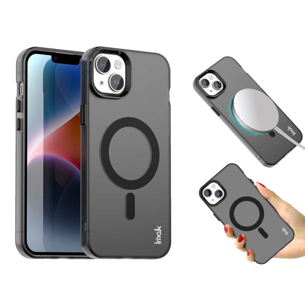 Θήκη iPhone 14 / 13 - IMAK - Σκληρή Πλάτη PC+TPU - Μαύρο - MagSafe Σκληρή Πλάτη PC+TPU για iPhone 14 / 13 (IMAK) σε Μαύρο με MagSafe — απορρόφηση κραδασμών & ανασηκωμένα χείλη για οθόνη και κάμερα.