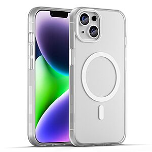 Σκληρή Πλάτη PC+TPU για iPhone 14 (OEM) σε Λευκό με MagSafe — ματ ημιδιάφανο φινίρισμα που αντιστέκεται στα δαχτυλικά αποτυπώματα.
