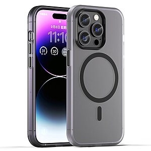 Σκληρή Πλάτη PC+TPU για iPhone 14 Pro Max (OEM) σε Μαύρο με MagSafe — ματ ημιδιάφανη πλάτη κατά των δαχτυλιών σε λεπτό, ελαφρύ προφίλ.