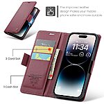 Θήκη iPhone 14 Pro Max - CASEME 023 - Flip Πορτοφόλι από Συνθετικό Δέρμα (PU) με TPU - Κόκκινο - RFID/Stand — εικόνα 4