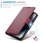 Θήκη iPhone 14 Pro Max - CASEME 023 - Flip Πορτοφόλι από Συνθετικό Δέρμα (PU) με TPU - Κόκκινο - RFID/Stand — εικόνα 5