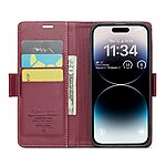 Θήκη iPhone 14 Pro Max - CASEME 023 - Flip Πορτοφόλι από Συνθετικό Δέρμα (PU) με TPU - Κόκκινο - RFID/Stand — εικόνα 9