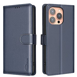 Flip Πορτοφόλι από Συνθετικό Δέρμα (PU) με TPU για iPhone 14 Pro Max (BINFEN COLOR) — RFID, θήκες καρτών & stand για ασφάλεια και άνεση.