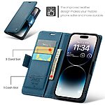 Θήκη iPhone 14 Pro Max - CASEME 023 - Flip Πορτοφόλι από Συνθετικό Δέρμα (PU) με TPU - Μπλε - RFID/Stand — εικόνα 4