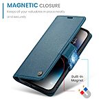 Θήκη iPhone 14 Pro Max - CASEME 023 - Flip Πορτοφόλι από Συνθετικό Δέρμα (PU) με TPU - Μπλε - RFID/Stand — εικόνα 5