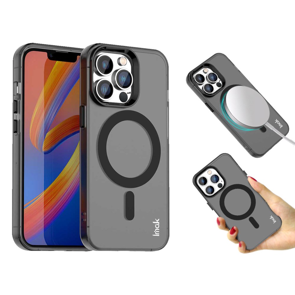 Θήκη iPhone 14 Pro - IMAK - Σκληρή Πλάτη PC+TPU - Μαύρο - MagSafe Σκληρή Πλάτη PC+TPU για iPhone 14 Pro (IMAK) σε Μαύρο με MagSafe — micro airbag απορρόφηση κραδασμών & ανασηκωμένα χείλη για οθόνη και κάμερα.