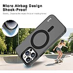 Θήκη iPhone 14 Pro - IMAK - Σκληρή Πλάτη PC+TPU - Μαύρο - MagSafe — εικόνα 4