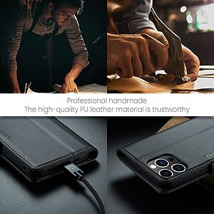 Θήκη iPhone 14 Pro - CASEME 023 - Flip Πορτοφόλι από Συνθετικό Δέρμα (PU) με TPU - Μαύρο - RFID/Stand — εικόνα 2