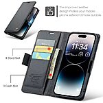 Θήκη iPhone 14 Pro - CASEME 023 - Flip Πορτοφόλι από Συνθετικό Δέρμα (PU) με TPU - Μαύρο - RFID/Stand — εικόνα 4