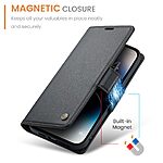Θήκη iPhone 14 Pro - CASEME 023 - Flip Πορτοφόλι από Συνθετικό Δέρμα (PU) με TPU - Μαύρο - RFID/Stand — εικόνα 5