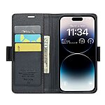 Θήκη iPhone 14 Pro - CASEME 023 - Flip Πορτοφόλι από Συνθετικό Δέρμα (PU) με TPU - Μαύρο - RFID/Stand — εικόνα 9