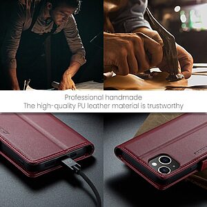 Θήκη iPhone 14 - CASEME 023 - Flip Πορτοφόλι από Συνθετικό Δέρμα (PU) με TPU - Κόκκινο - RFID/Stand — εικόνα 2