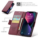 Θήκη iPhone 14 - CASEME 023 - Flip Πορτοφόλι από Συνθετικό Δέρμα (PU) με TPU - Κόκκινο - RFID/Stand — εικόνα 4