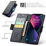 Θήκη iPhone 14 - CASEME 023 - Flip Πορτοφόλι από Συνθετικό Δέρμα (PU) με TPU - Μαύρο - RFID/Stand — εικόνα 4