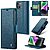 Flip Πορτοφόλι από Συνθετικό Δέρμα (PU) με TPU για iPhone 14 (CASEME) σε Μπλε — 3 θήκες καρτών, προστασία RFID & stand για hands-free προβολή.