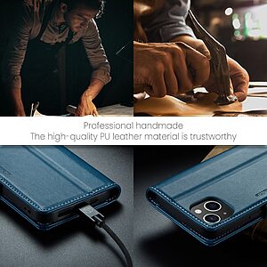 Θήκη iPhone 14 - CASEME 023 - Flip Πορτοφόλι από Συνθετικό Δέρμα (PU) με TPU - Μπλε - RFID/Stand — εικόνα 2