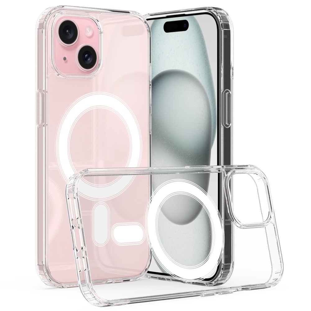 Θήκη iPhone 15 - OEM - Σκληρή Πλάτη PC+TPU - Διάφανο - MagSafe Σκληρή Πλάτη PC+TPU για iPhone 15 (OEM) σε Διάφανο με MagSafe — μαγνητικός δακτύλιος & ανασηκωμένα χείλη για προστασία από γρατζουνιές.