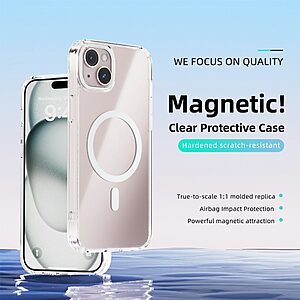 Θήκη iPhone 15 - ABEEL - Σκληρή Πλάτη PC+TPU - Λευκό - MagSafe — εικόνα 2