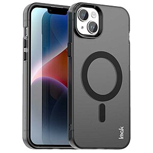 Σκληρή Πλάτη PC+TPU για iPhone 15 (IMAK) σε Μαύρο με MagSafe — micro airbag γωνίες & ανασηκωμένα χείλη για προστασία από πτώσεις.