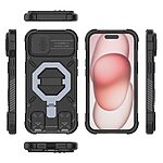 Θήκη iPhone 15 - OEM - Σκληρή Πλάτη PC+TPU - Μαύρο - MagSafe/Stand/Λουράκι — εικόνα 2