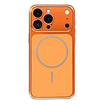Σκληρή Πλάτη PC για iPhone 15 Pro Max (OEM) σε Πορτοκαλί — λεπτό προφίλ 1.5mm με ενσωματωμένο προστατευτικό κάμερας & μεταλλικό έλασμα για βάσεις.