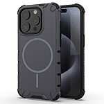 Σκληρή Πλάτη PC+TPU για iPhone 15 Pro Max (OEM) σε Γκρι — διπλή προστασία από πτώσεις με air cushions & ανάγλυφη υφή για καλύτερη ψύξη.