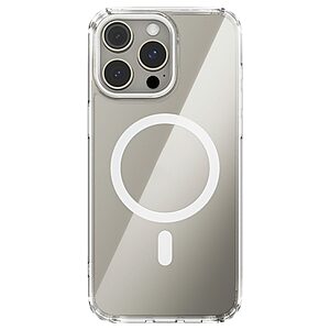 Σκληρή Πλάτη PC+TPU για iPhone 15 Pro Max (ABEEL) σε Λευκό με MagSafe — ανασηκωμένα χείλη & airbag γωνίες κατά των πτώσεων.