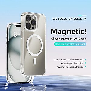 Θήκη iPhone 15 Pro Max - ABEEL - Σκληρή Πλάτη PC+TPU - Λευκό - MagSafe — εικόνα 2