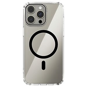 Σκληρή Πλάτη PC+TPU για iPhone 15 Pro Max (ABEEL) σε Μαύρο με MagSafe — αερόσακοι κατά των πτώσεων & PC κατά του κιτρινίσματος.