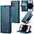 Flip Πορτοφόλι από Συνθετικό Δέρμα (PU) με TPU για iPhone 15 Pro Max (CASEME) σε Μπλε — 3 θήκες καρτών, προστασία RFID & stand για hands-free προβολή.