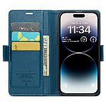 Θήκη iPhone 15 Pro Max - CASEME 023 - Flip Πορτοφόλι από Συνθετικό Δέρμα (PU) με TPU - Μπλε - RFID/Stand — εικόνα 9