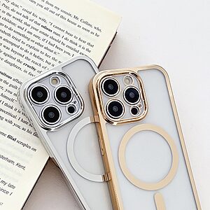 Θήκη iPhone 15 Pro Max - OEM - Πλάτη TPU - Χρυσό - MagSafe/Λουράκι — εικόνα 2