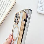 Θήκη iPhone 15 Pro Max - OEM - Πλάτη TPU - Χρυσό - MagSafe/Λουράκι — εικόνα 3