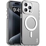 Σκληρή Πλάτη PC+TPU για iPhone 15 Pro (IMAK) σε Λευκό με MagSafe — micro airbag προστασία από πτώσεις & ανασηκωμένα χείλη.