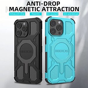 Θήκη iPhone 15 Pro - BIBERCAS J-16 Series - Σκληρή Πλάτη PC+TPU - Μαύρο - MagSafe — εικόνα 2
