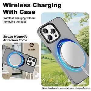 Θήκη iPhone 15 Pro - IMAK - Σκληρή Πλάτη PC+TPU - Μαύρο - MagSafe — εικόνα 2