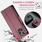 Θήκη iPhone 15 Pro - CASEME 023 - Flip Πορτοφόλι από Συνθετικό Δέρμα (PU) με TPU - Κόκκινο - RFID/Stand — εικόνα 3