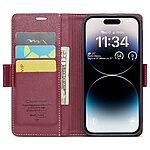 Θήκη iPhone 15 Pro - CASEME 023 - Flip Πορτοφόλι από Συνθετικό Δέρμα (PU) με TPU - Κόκκινο - RFID/Stand — εικόνα 9