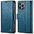 Flip Πορτοφόλι από Συνθετικό Δέρμα (PU) με TPU για iPhone 15 Pro (CASEME 023) σε Μπλε — 3 θήκες καρτών, προστασία RFID & stand για hands-free προβολή.